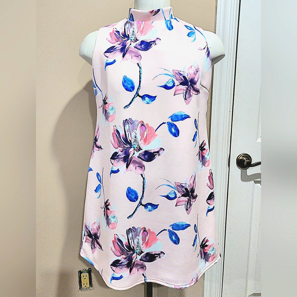 NWOT ASOS Floral Mock Collared Mini Dress Size 12